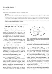 Metric geometry / Topology / Balls / Spheres / Maxima and minima / Metric / Geometry / Mathematical analysis / Mathematics