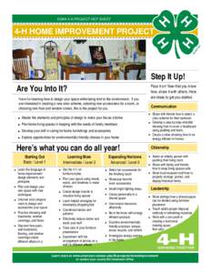 IOWA 4-H PROJECT HOT SHEET  4-H HOME IMPROVEMENT PROJECT Step It Up! Are You Into It?