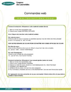 Coopsco des Laurentides Commandes web www.laurentides.coop