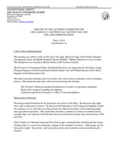 STATE OF CALIFORNIA - DEPARTMENT OF INDUSTRIAL RELATIONS  EDMUND G. BROWN, JR, Governor OCCUPATIONAL SAFETY AND HEALTH STANDARDS BOARD