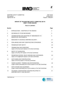 E MARITIME SAFETY COMMITTEE 93rd session Agenda item 22  MSC 93/22