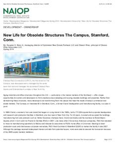 New Life for Obsolete Structures The Campus, Stamford, Conn. | NAIOP, 11:08 AM Home / Development Magazine / Development Magazine SpringDevelopment Ownership / New Life for Obsolete Structures The Campus