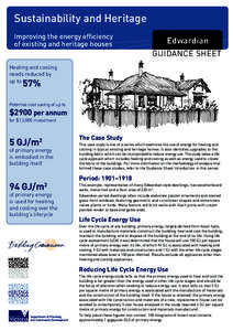 Sustainability and Heritage Improving the energy efficiency of existing and heritage houses Edwardian GUIDANCE SHEET