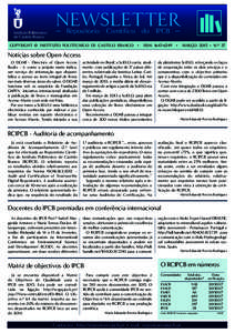 Newsletter – – Repositório Científico do IPCB  Copyright © Instituto Politécnico de Castelo Branco