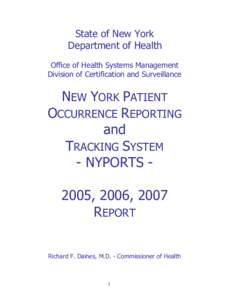 New York Patient Occurrence Reporting and Tracking System - NYPORTS