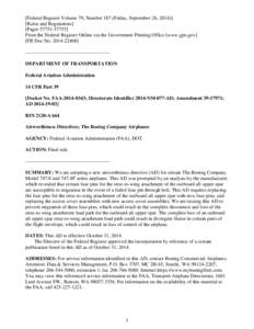 Federal Aviation Administration / Airworthiness Directive / Notice of proposed rulemaking / Boeing / Federal Aviation Regulations / Renton /  Washington / Spar / Aviation / Transport / Air safety