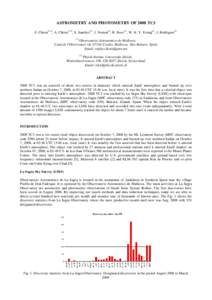 ASTROMETRY AND PHOTOMETRY OF 2008 TC3 (1,2) S. Cikota  , A. Cikota