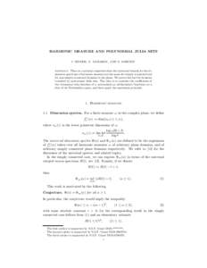 HARMONIC MEASURE AND POLYNOMIAL JULIA SETS I. BINDER, N. MAKAROV, AND S. SMIRNOV Abstract. There is a natural conjecture that the universal bounds for the dimension spectrum of harmonic measure are the same for simply co