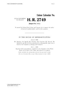 F:\R11\1ST\RH\H2749_RH.XML  H.L.C. Union Calendar No. 111TH CONGRESS