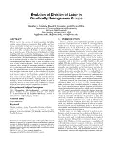 Artificial life / Microbiology / Avida / Digital organism / Deme / Organism / Evolution / Charles Ofria / Bacteria / Biology / Evolutionary biology / Philosophy of biology