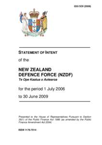 Statement of Intent of the New Zealand Defence Force