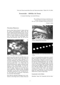 Praxis der Naturwissenschaften Praxis der Naturwissenschaften - Physik 43/4, [removed]Sonnentaler - Abbilder der Sonne