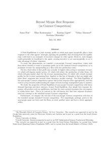 Cournot competition / Nash equilibrium / Antoine Augustin Cournot / Problem solving / Economics / Marketing / Game theory / Competition / Oligopoly