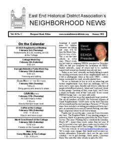 East End Historical District Association’s  NEIGHBORHOOD NEWS Vol. 38 No. 2
