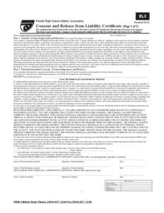 School: Florida School for the Deaf and the Blind[removed]School Year Part 1. Student Acknowledgement and Release (to be signed by student at the bottom) I have read the (condensed) FHSAA Eligibility Rules printed on th