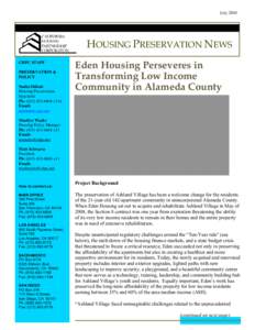 July[removed]HOUSING PRESERVATION NEWS CHPC STAFF PRESERVATION & POLICY