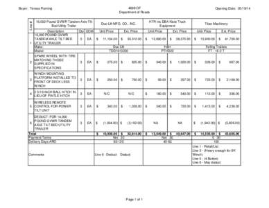 4698 OF Department of Roads Line #  Buyer: Teresa Fleming