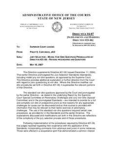 ADMINISTRATIVE OFFICE OF THE COURTS STATE OF NEW JERSEY PHILIP S. CARCHMAN, J.A.D. ACTING ADMINISTRATIVE DIRECTOR OF THE COURTS