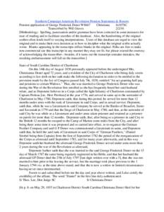 Southern Campaign American Revolution Pension Statements & Rosters Pension application of George Frederick Dener W8667 Christiana fn107SC Transcribed by Will Graves[removed]