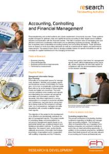research  Trendsetting Activities Accounting, Controlling and Financial Management