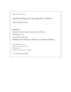 This is an extract from:  Landscape Design and the Experience of Motion