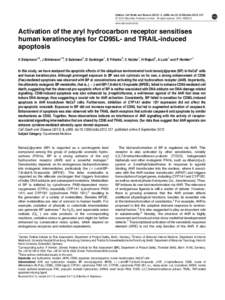 Apoptosis / Immune system / Signal transduction / Protein families / Aryl hydrocarbon receptor / Fas receptor / Caspase / Tumor necrosis factor-alpha / Poly ADP ribose polymerase / Biology / Cell biology / Programmed cell death