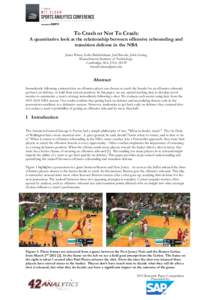 Free throw / Poss / Sports / Basketball statistics / Rebound