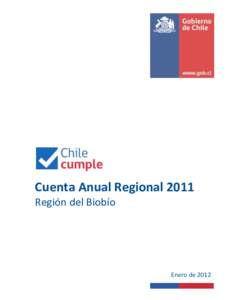 Cuenta Anual Regional 2011 Región del Biobío Enero de 2012  Tabla de contenido