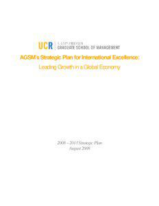 AGSM’s Strategic Plan for International Excellence: Leading Growth in a Global Economy