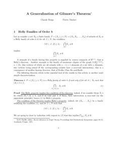 A Generalization of Gilmore’s Theorem∗ Claude Berge