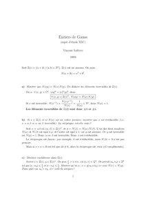 Entiers de Gauss (sujet d’étude XM’) Vincent Lefèvre