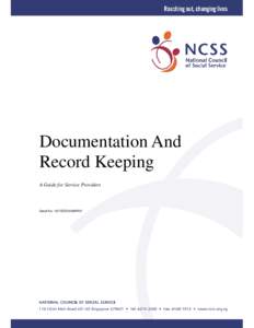 Documentation And Record Keeping A Guide for Service Providers Serial No: 037/SDD24/MAR07