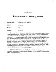 Environmental Chemistry Methods: Acetamiprid; [removed]