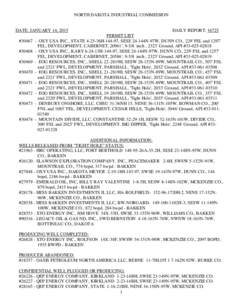 NORTH DAKOTA INDUSTRIAL COMMISSION  DATE: JANUARY 14, 2015 #30467 #30468 #30469 #30470 #30471 #30472 #30473 -  #30474 -