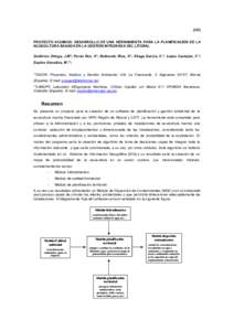 (CO) PROYECTO ACUIMOD: DESARROLLO DE UNA HERRAMIENTA PARA LA PLANIFICACIÓN DE LA ACUICULTURA BASADA EN LA GESTIÓN INTEGRADA DEL LITORAL Gutiérrez Ortega, J.M*; Perán Rex, A*; Belmonte Ríos, A*; Aliaga García, V.*; 