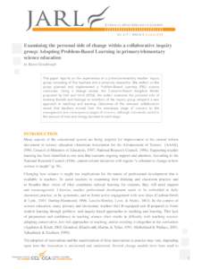 Examining the personal side of change within a collaborative inquiry group: Adopting Problem-Based Learning in primary/elementary science education