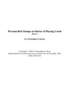 Precancelled Stamps on Decks of Playing Cards - Part 2