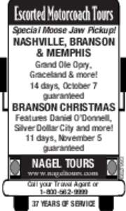 Special Moose Jaw Pickup!  NASHVILLE, BRANSON & MEMPHIS Grand Ole Opry, Graceland & more!