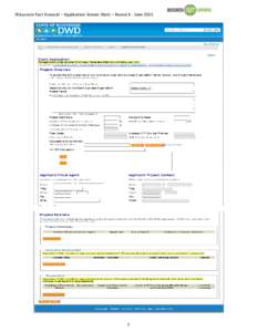 Wisconsin Fast Forward – Application Screen Shots – Round 4 - June Wisconsin Fast Forward – Application Screen Shots – Round 4 - June 2015