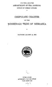 Corporate Charter of the Winnebago Tribe of Nebraska