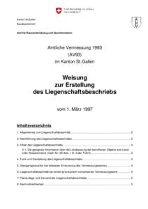 Kanton St.Gallen Baudepartement Amt für Raumentwicklung und Geoinformation Amtliche Vermessung[removed]AV93)