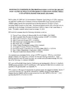 Response to Comments on the Proposed Reissuance by EPA Region 10 Of A National Pollutant Discharge Elimination System (NPDES) CAFO General Permit For Idaho (IDG010000)