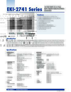 EKI-2741 Series1000T (X) to Fiber Optic Gigabit Industrial Media Converters