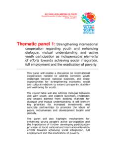 Round table 1: Strengthening international cooperation regarding youth