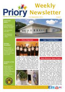 Weekly Newsletter 21st September 2012 Issue 2