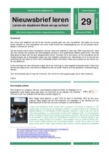 Leren en studeren thuis en op school http://users.skynet.be/lieven.coppens/nieuwsbrief.htm 29  Januari 2005