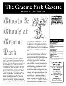 The Graeme Park Gazette OJ U CT O B- ES R E-P T DEERM