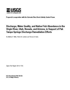 Hydrology / Virgin River / Zion National Park / Virgin spinedace / Colorado River / Gila seminuda / Spring / Water quality / Woundfin / Geography of the United States / Geography of Arizona / Water