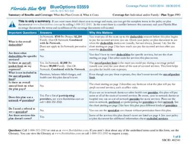 BlueOptions[removed]Coverage Period: [removed][removed]with Rx $10/$25/$60 Summary of Benefits and Coverage: What this Plan Covers & What it Costs