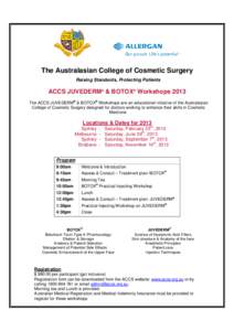 Microsoft Word - ACCS Allergan Workshop Program Juvederm  Botox 2013